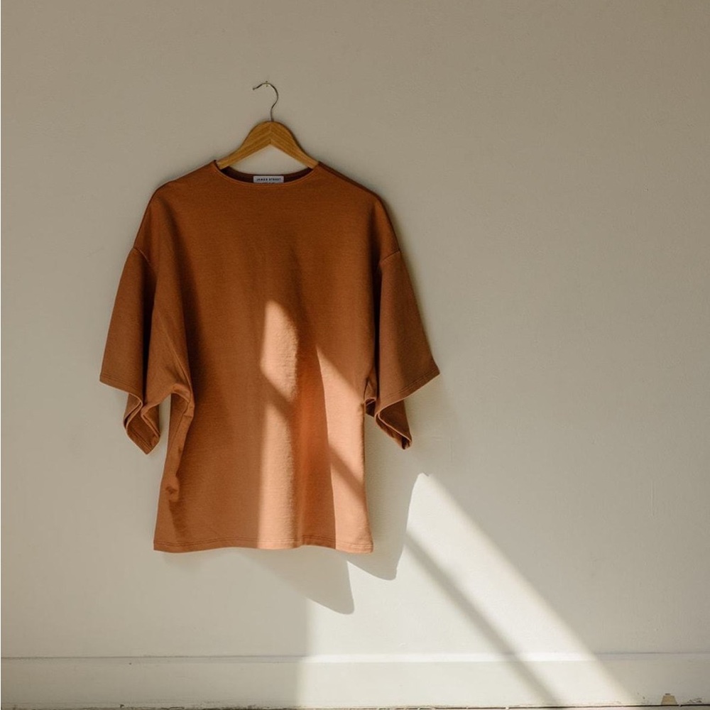 James Street Co Backwards Tee in Desert, S